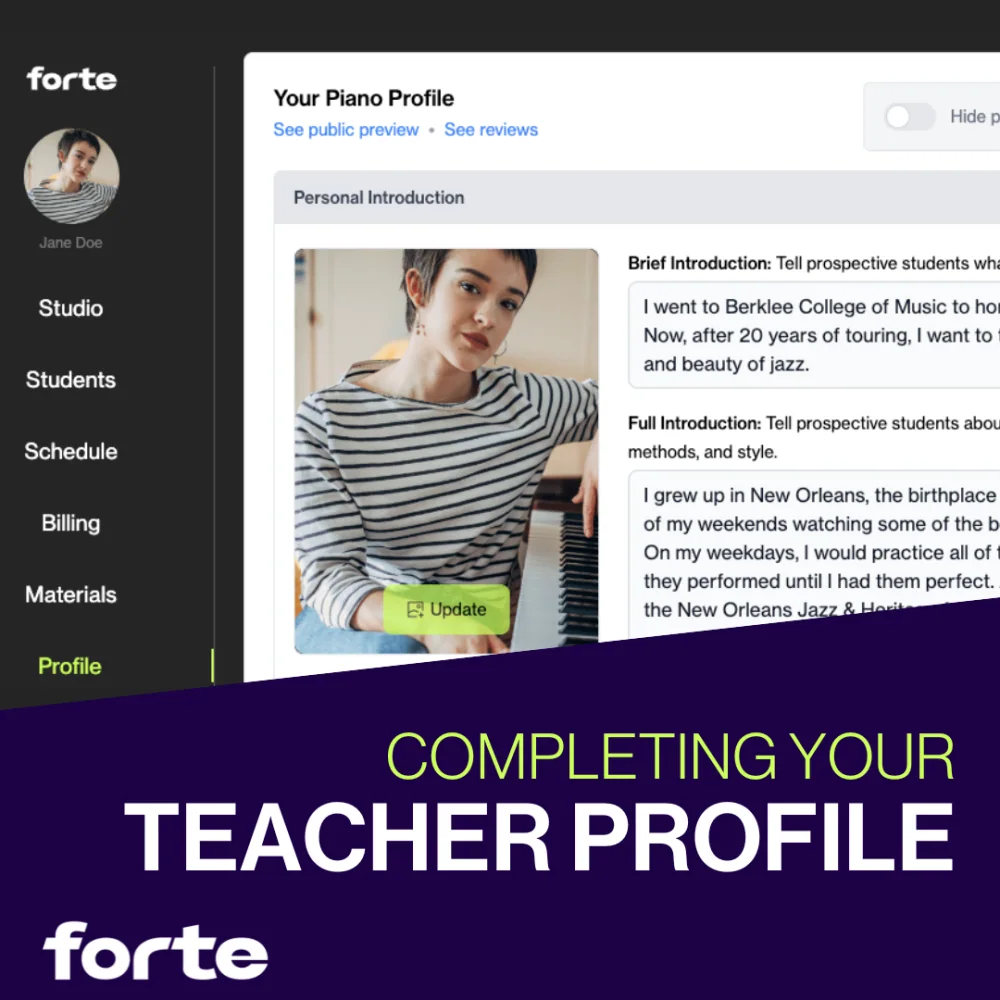 Completing Teacher Profile